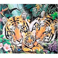 Алмазная мозаика раскраска по номерам Тигры 50 х 40 см Basir МС-5401- 1006