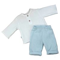 Комплект для мальчика летний рубашечка штанишки Муслин KiDi 922.622(Мс)-1 голубой