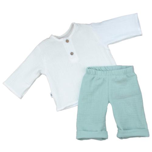 Комплект для мальчика летний рубашечка штанишки Муслин KiDi 922.622(Мс) 333 полынь