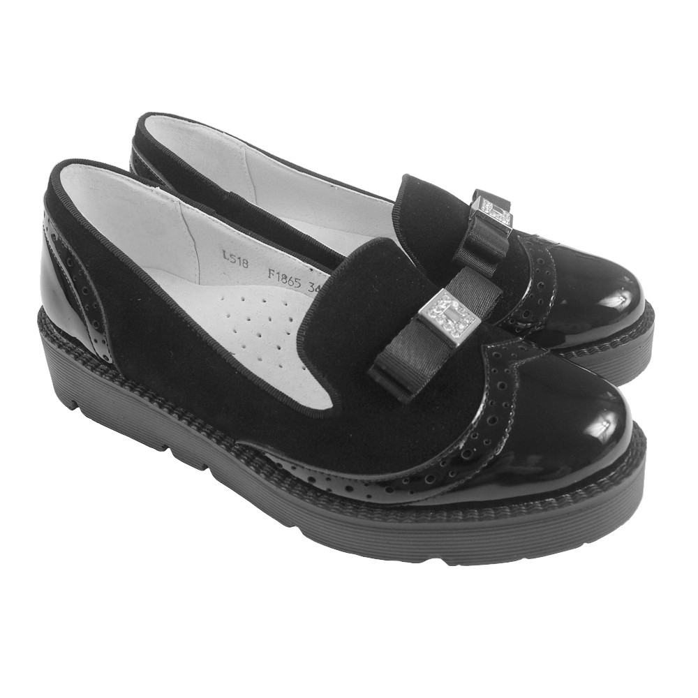 Школьные туфли для девочек на платформе