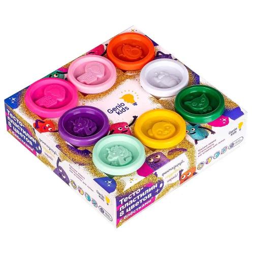 Набор для детской лепки Тесто-пластилин с блестками 8 цветов Dream Makers TA2017 фото 2