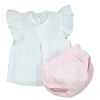 Комплект летний для девочки блузка трусики Муслин KiDi 909.692(Мс)-2 розовый