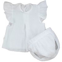 Комплект летний для девочки блузка трусики Муслин KiDi 909.692(Мс)-6 молоко