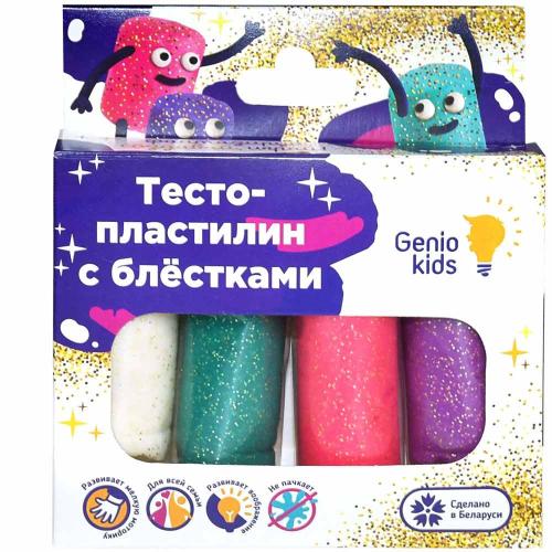 Набор для детской лепки Тесто-пластилин 4 цвета с блёстками Dream Makers TA1087