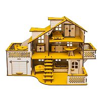 Кукольный домик с гаражом Солнечный день Iwoodplay ЭД-019