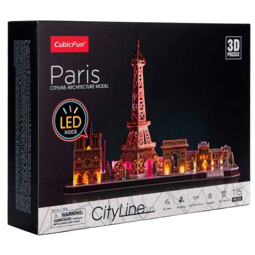Пазл 3D Париж с подсветкой 1115 деталей CubicFun L525h фото 2