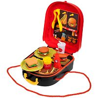 Игровой набор Бургерная в рюкзачке 15 предметов 1toy Т24111
