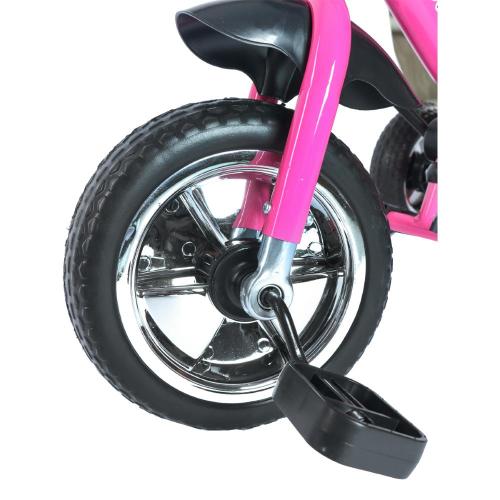Велосипед трёхколесный с ручкой Velobibi ВЛ-0868 розовый фото 15